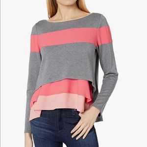 Bailey 44 Women's Two Tone Pullover with Ruffle Detail
